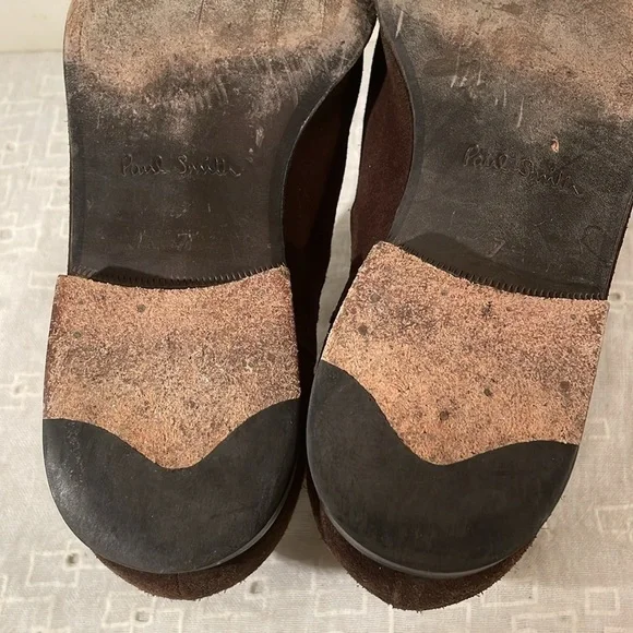 Paul Smith Chocolate Brown Suede Chelsea Slip On Boots Size Mens 7 Unisex - Picture 12 of 12